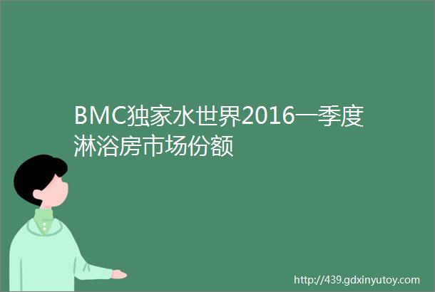 BMC独家水世界2016一季度淋浴房市场份额